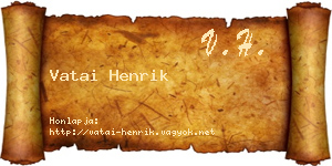 Vatai Henrik névjegykártya